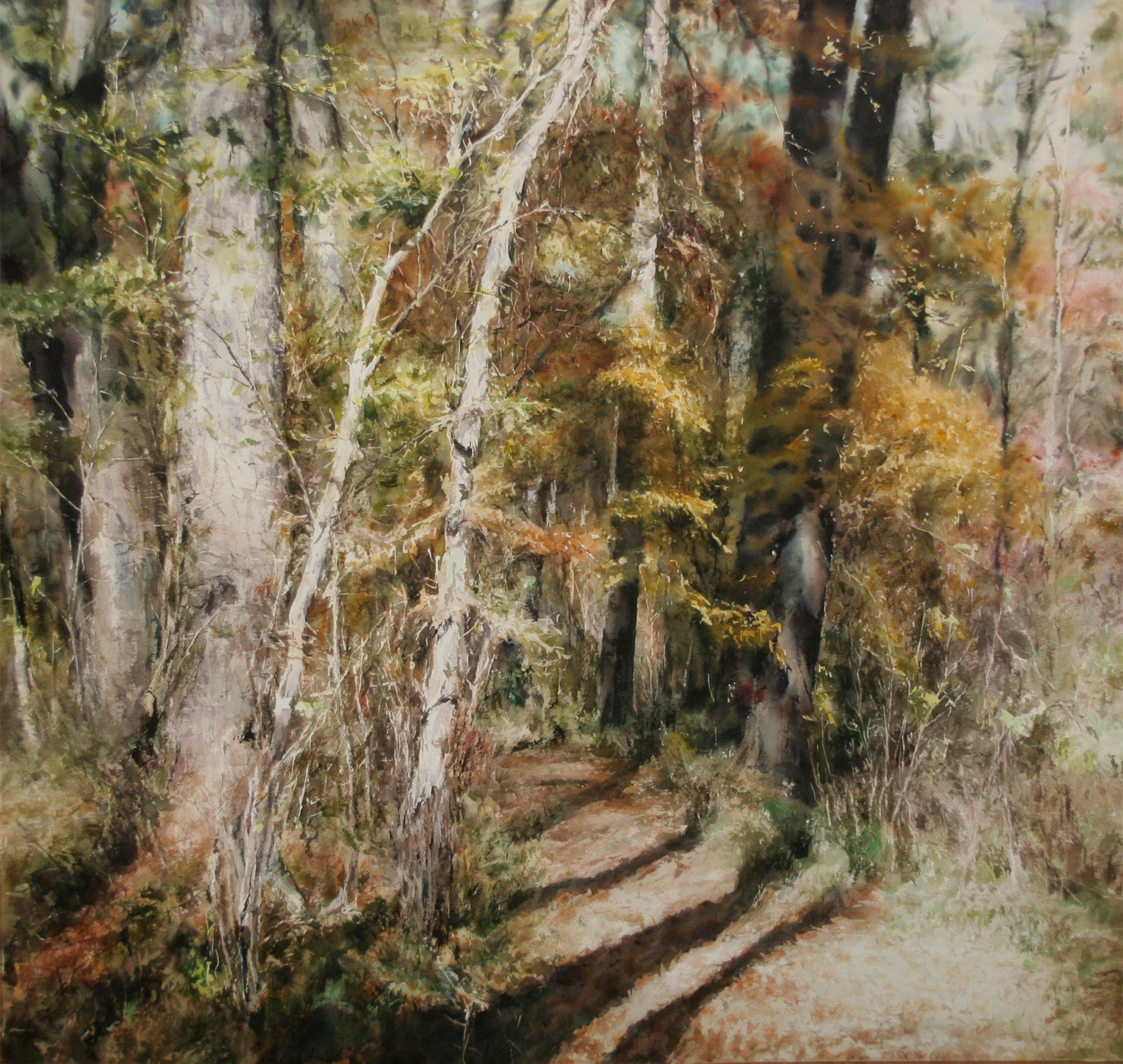 《秋林蹊径》 113 x120cm.JPG