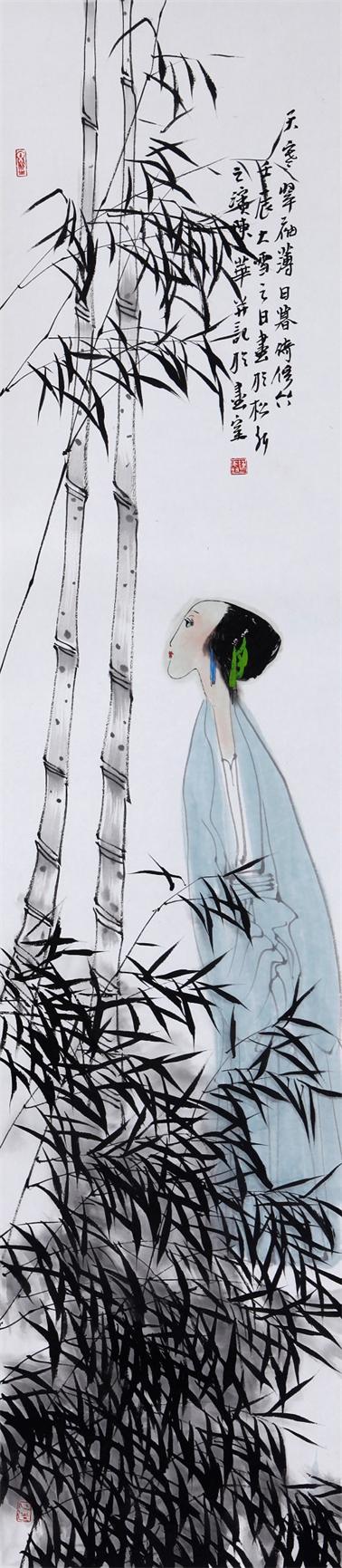 梅兰竹菊四条屏之三