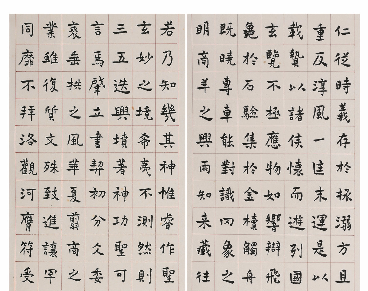 楷书  册页   临孔子庙堂碑册页局部