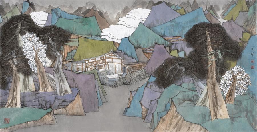 叠彩化境系列之六十 140x73cm 纸质水墨设色2017.jpg