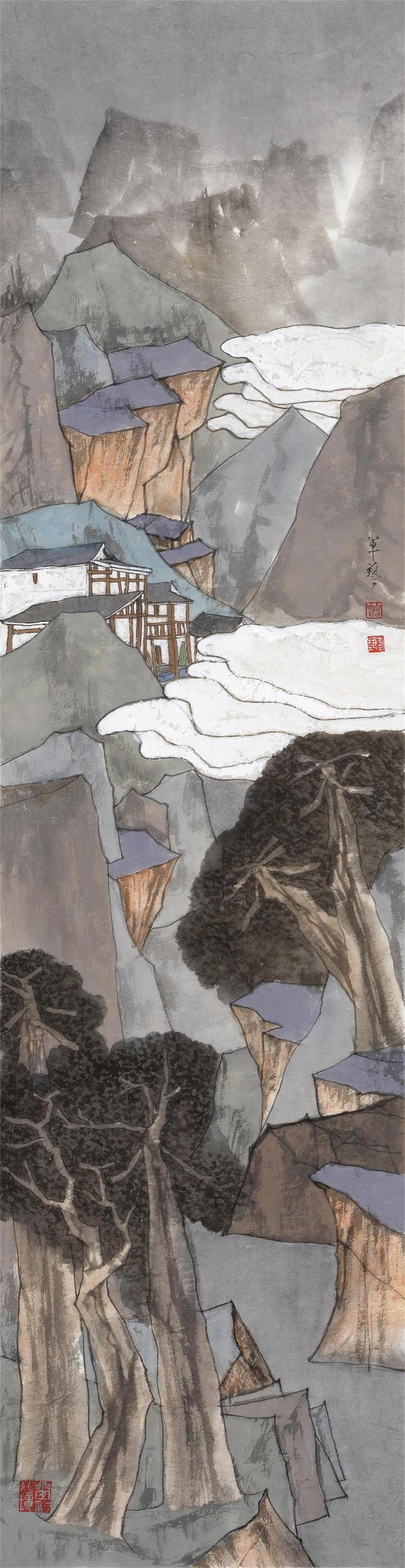 叠彩化境系列之五十八  70x31.5cm 纸质水墨设色2017.jpg