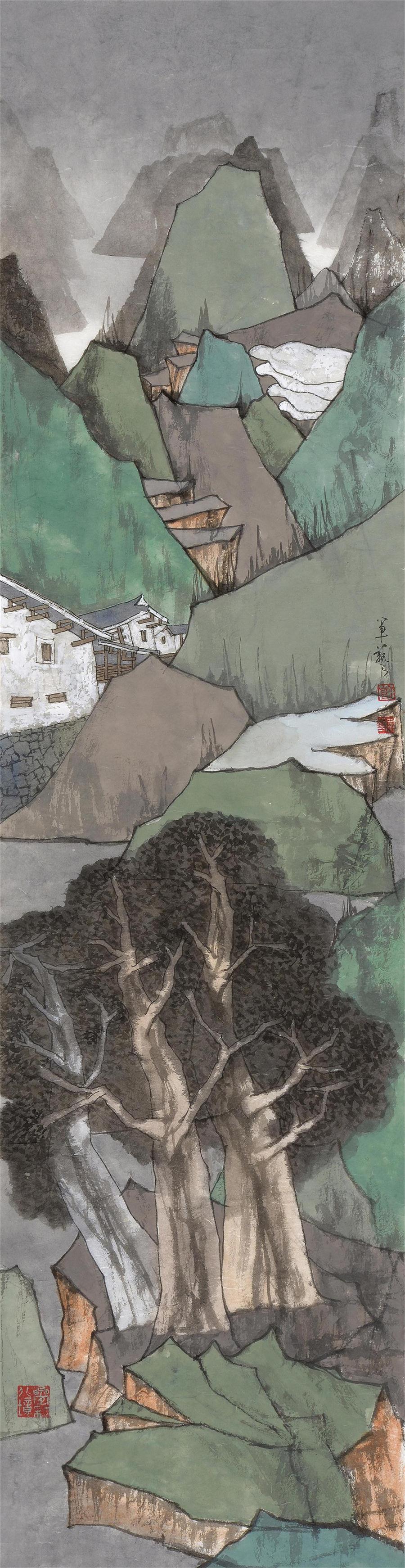 叠彩化境系列之五十九  70x31.5cm 纸质水墨设色2017.jpg