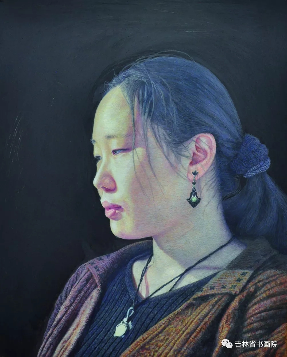 王姝  《板上坦培拉女孩系列之思》40×50cm  坦培拉.webp.jpg