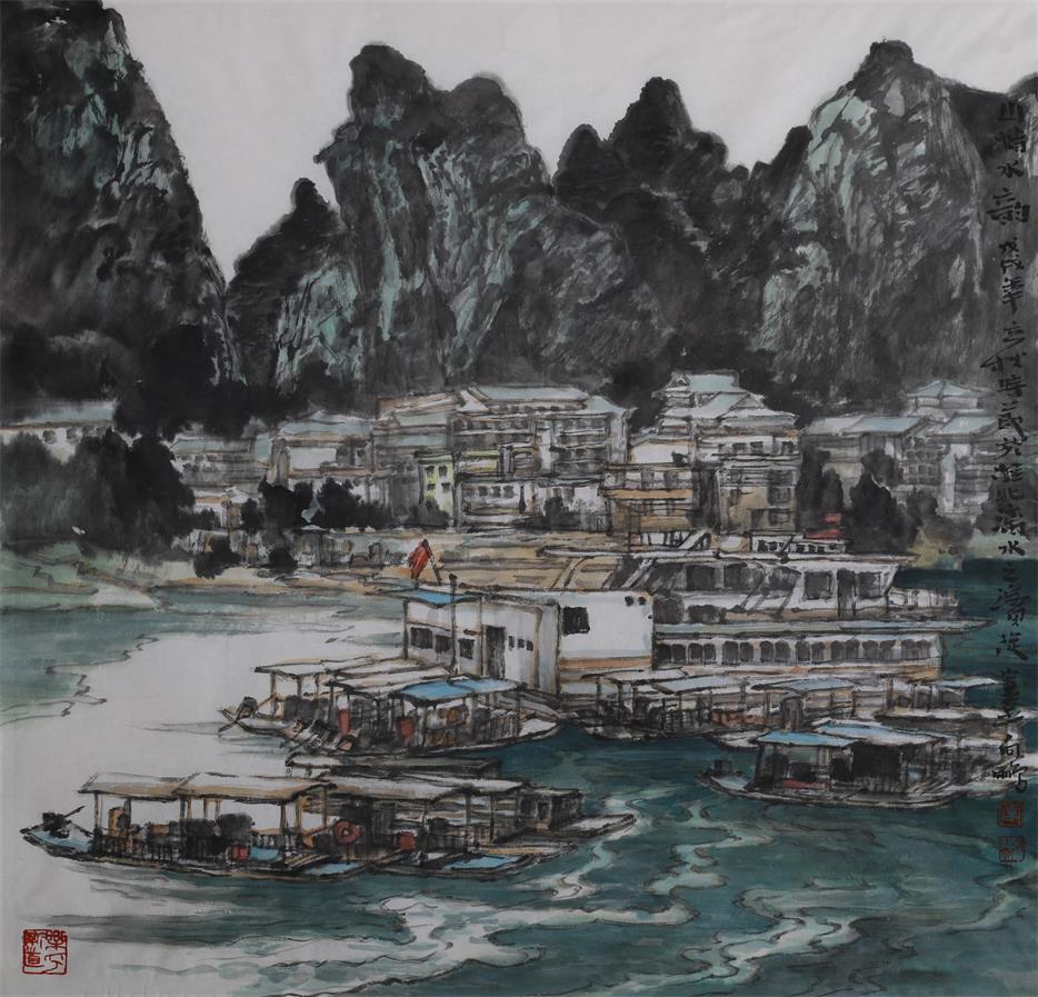 《山情水韵》 59cmx59cm 2018年 李向鹏.jpg