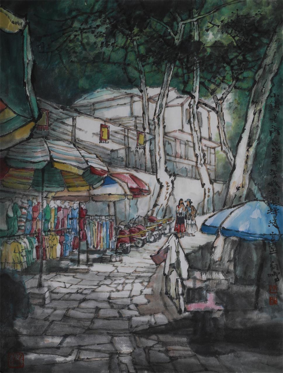 《小镇老街》 45cmx60cm 2018年 李向鹏.jpg