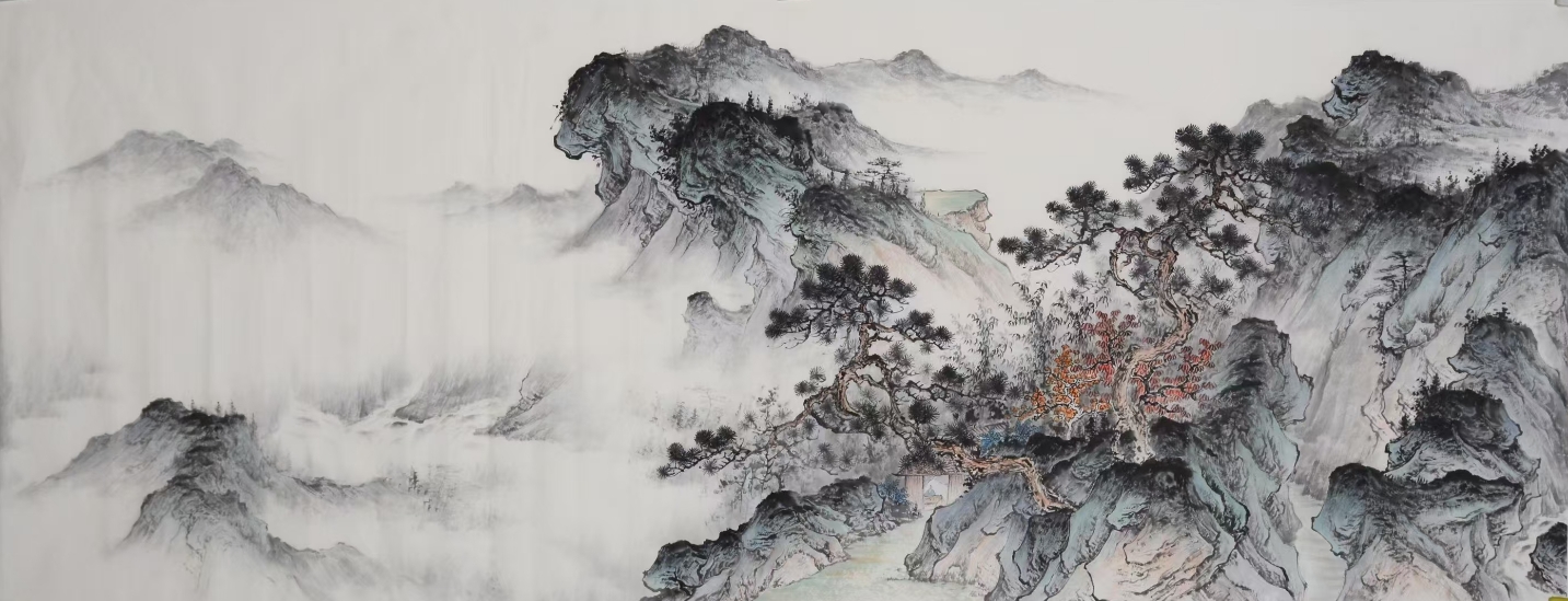 四尺对开  仿古山水1