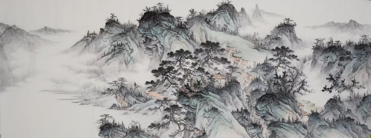 四尺对开 仿古山水3