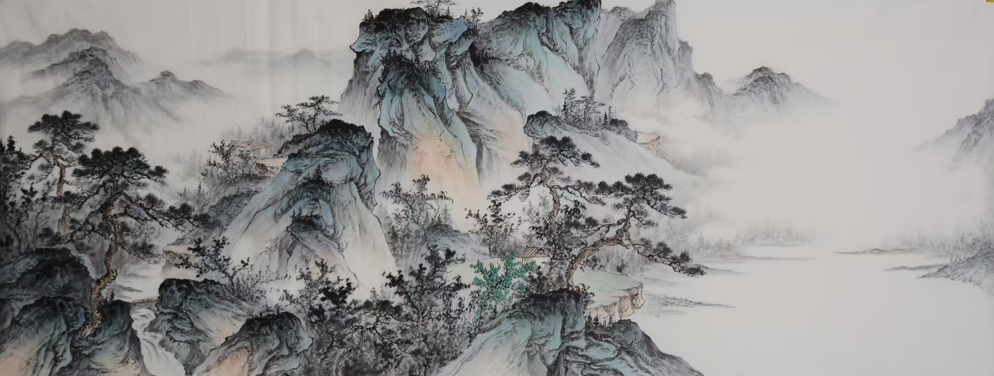 四尺对开 仿古山水4