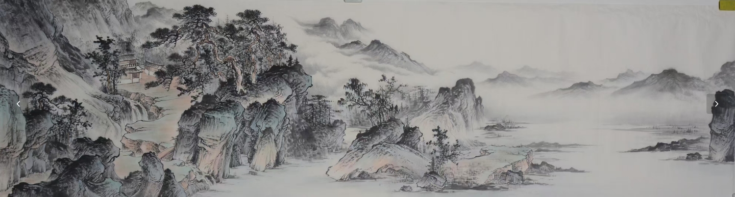 六尺对开约8平尺 仿古山水画1