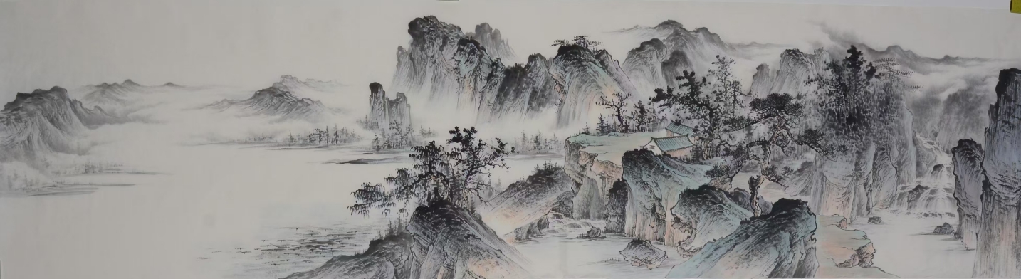 六尺对开约8平尺 仿古山水画4