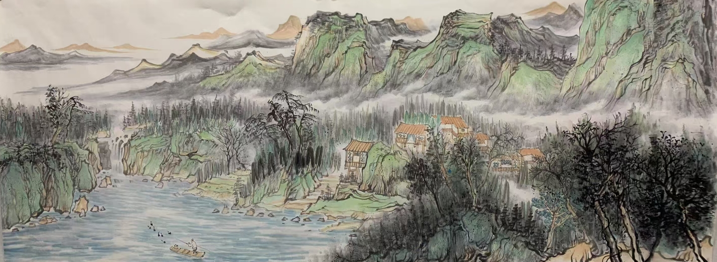 1青绿仿古画小六180×70