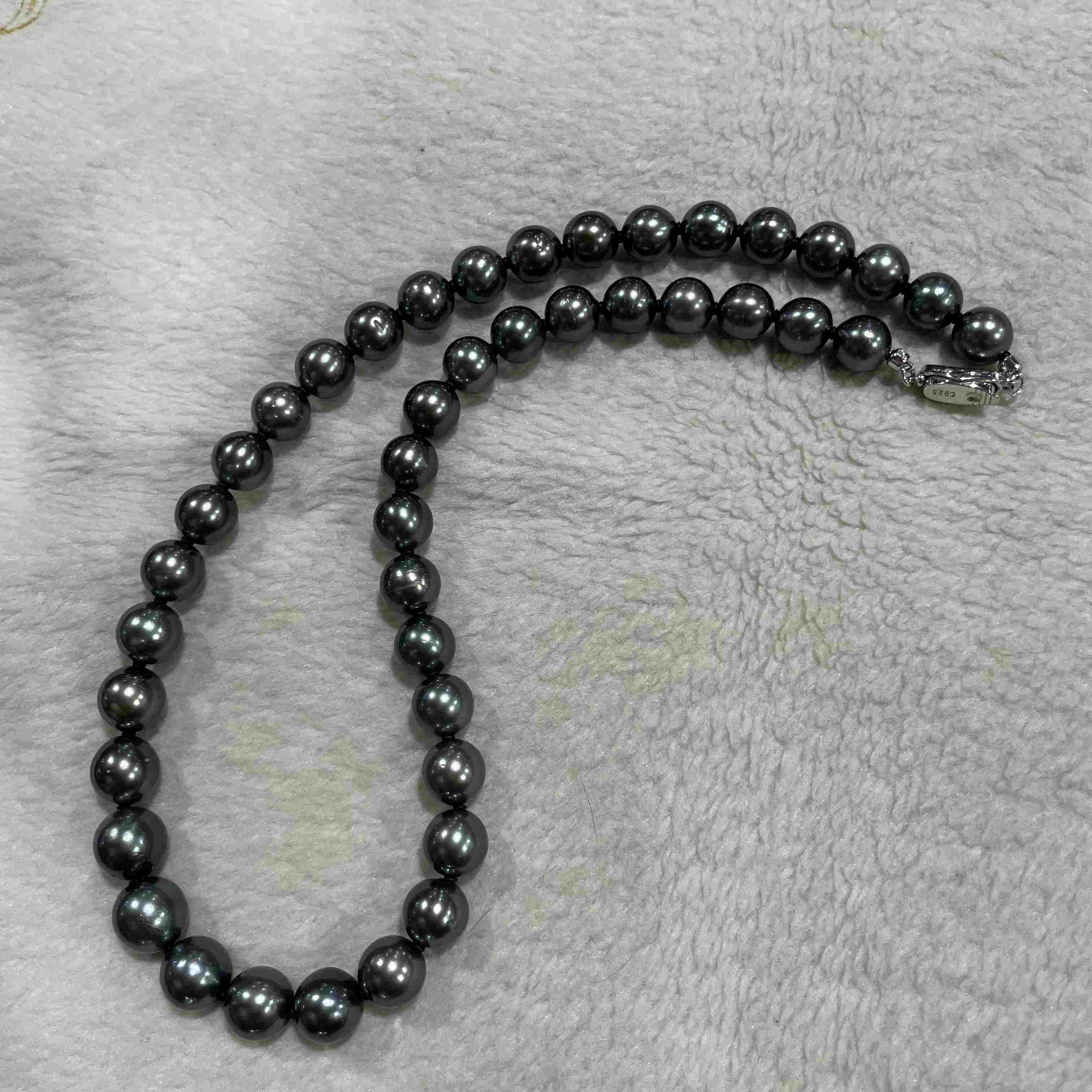 日本天然海水黑珍珠项链（带证书）