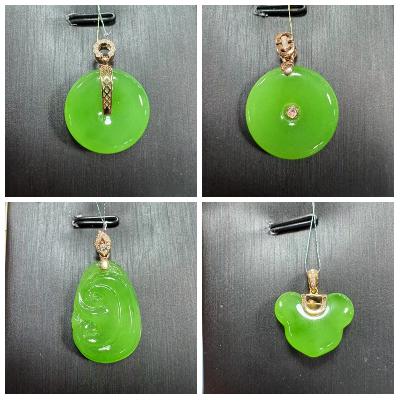 碧玉苹果绿18k金镶吊坠（带图询价）