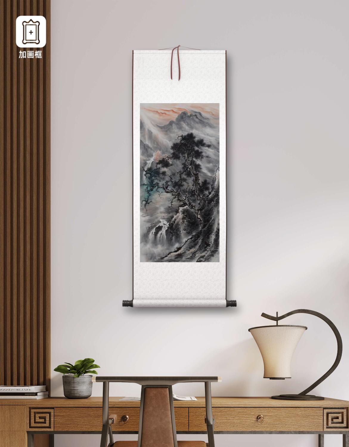 四尺 水墨山水画